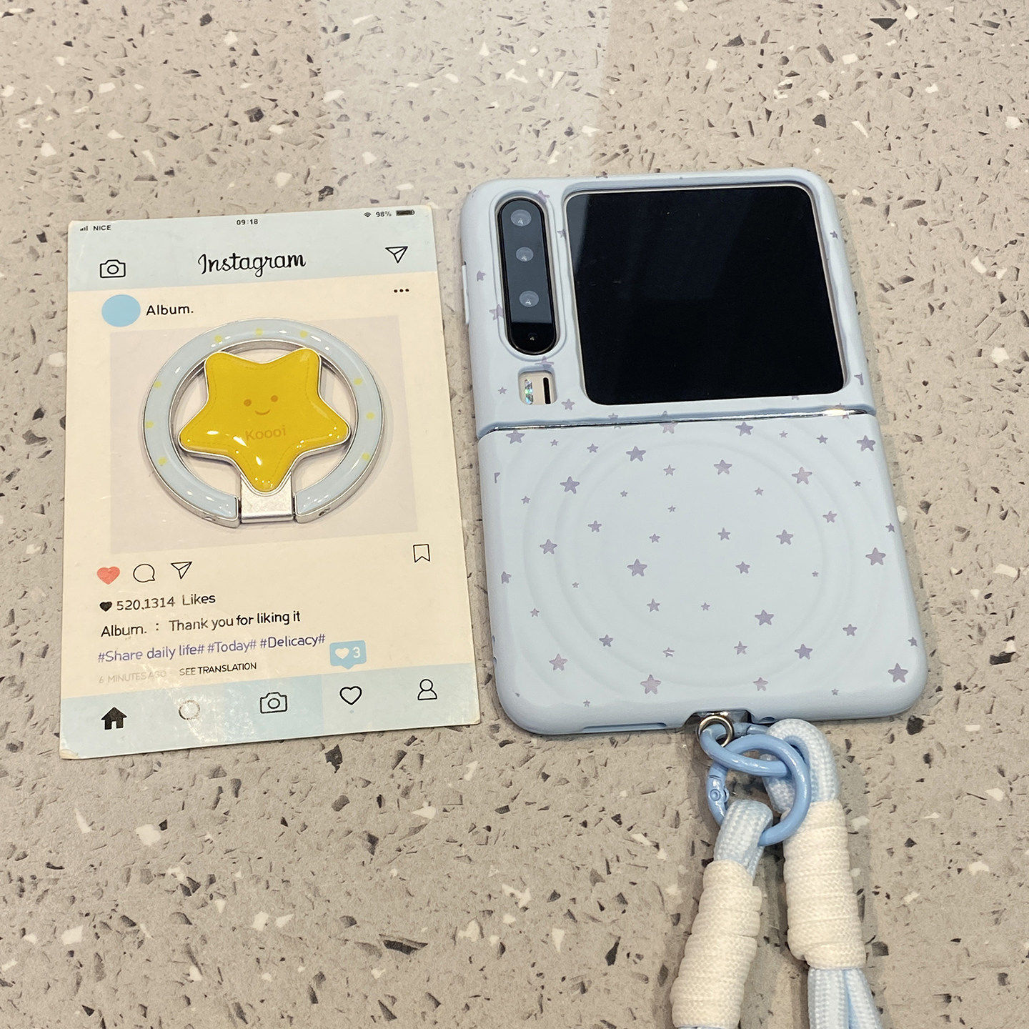 ins风蓝底星星磁吸支架适用华为purax折叠屏手机保护壳Pocket2三星zflip7超好看6外壳5典藏版pura女x高级感巨