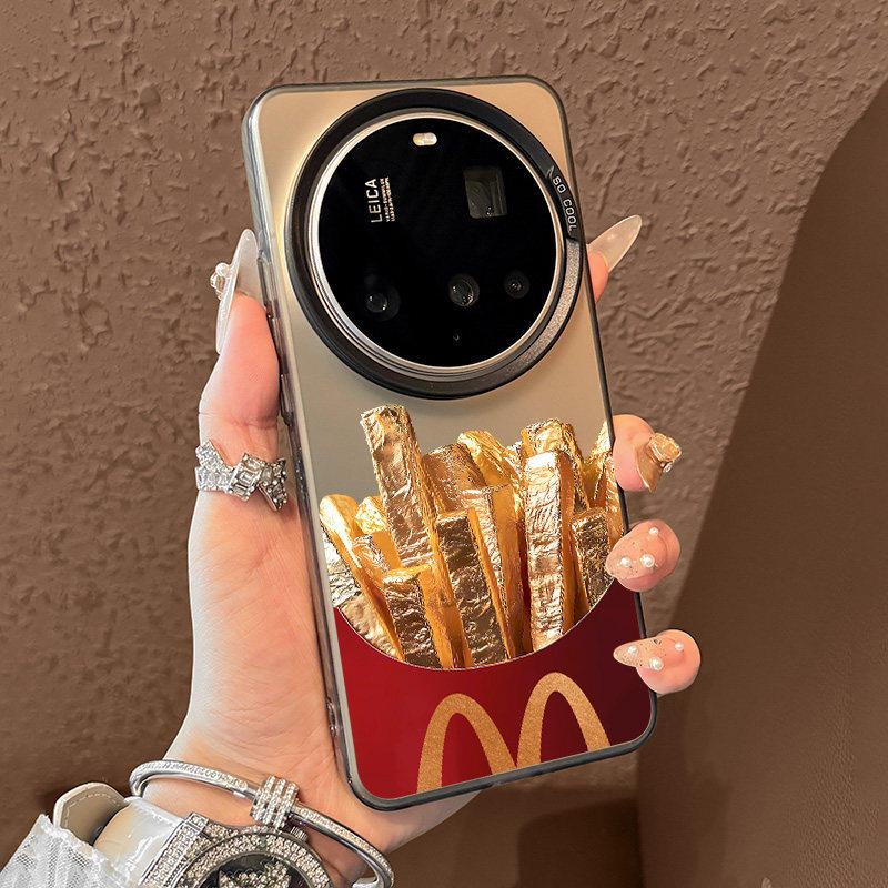 适用15ultra小米手机壳新款15pro小众渐变磨砂1414pro超好看金色薯条xiaomi13全包防摔13pro高级感女爆款个性