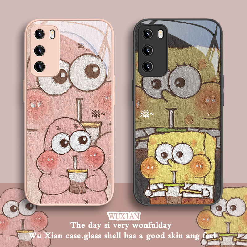 适用小米11手机保护壳派大星iqoo10/红米k70/k60情侣13ultra海绵宝宝note12新款reno9/8玻璃neo7/x100/x90/x8