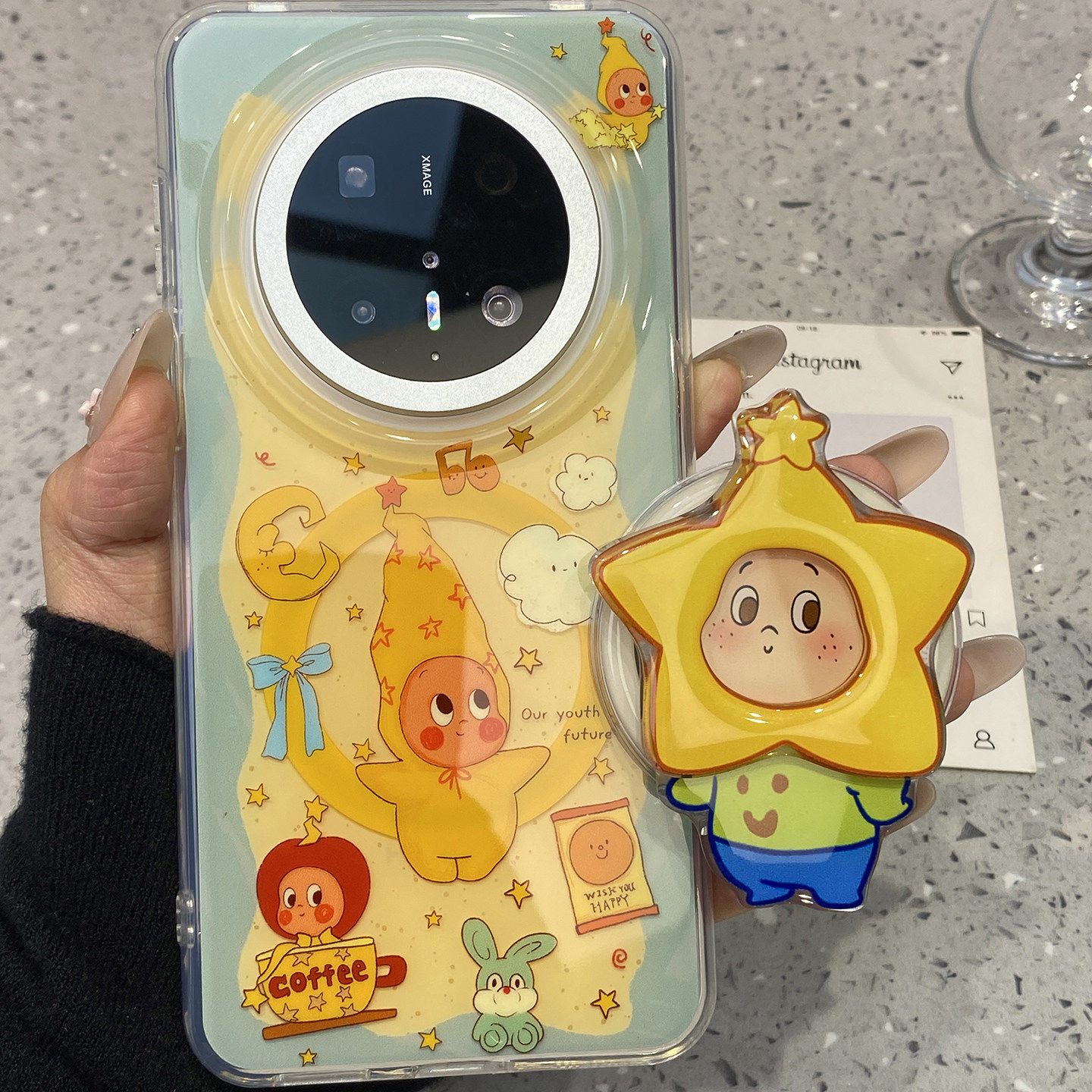 可爱星星人磁吸支架适用华为mate60pro手机保护壳mate70pro十p70pro新款pura70pro+外壳pura80p高级感p80pro