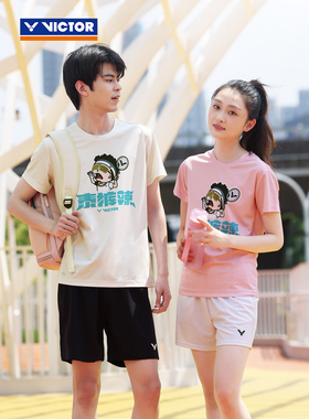 VICTOR/威克多胜利羽毛球服短袖男女文化休闲运动服T恤45015速干