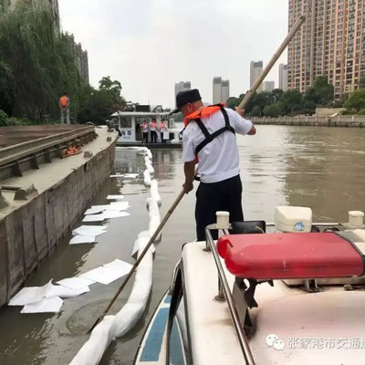 围油栏漂浮水面吸油棉条池塘河道拦污带12.7cm漏油拦截白色吸油索