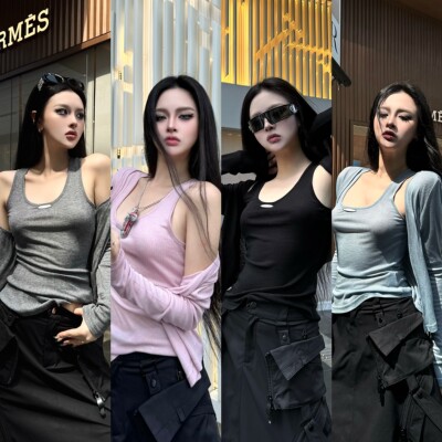 Blackgirl休闲吊带开衫两件套女