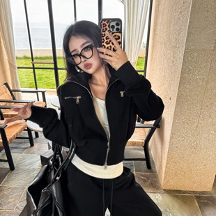 短外套卫裤 Blackgirl新款 显瘦修身 收腰加绒套装 宽松 别来无恙