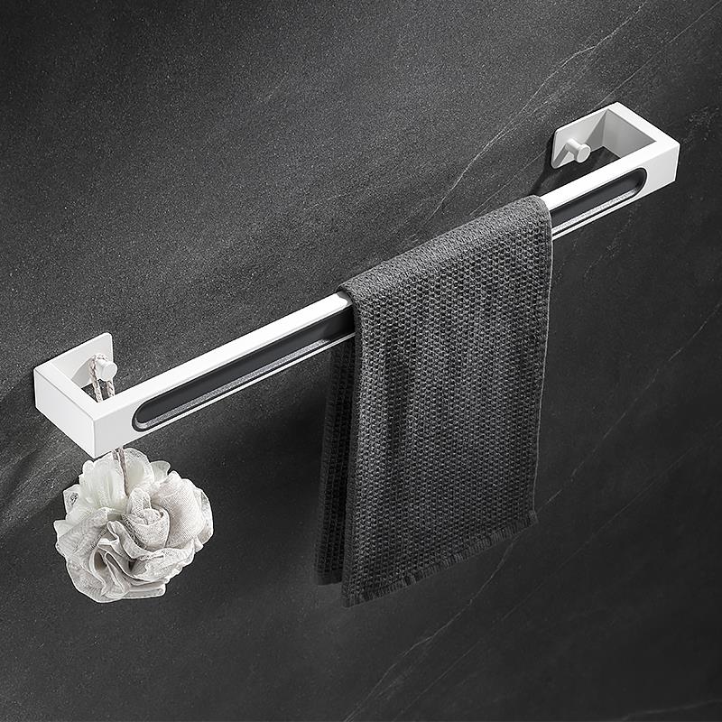 免打孔304不锈钢单杆毛巾杆浴室置物架卫生间洗手间壁挂式浴巾架