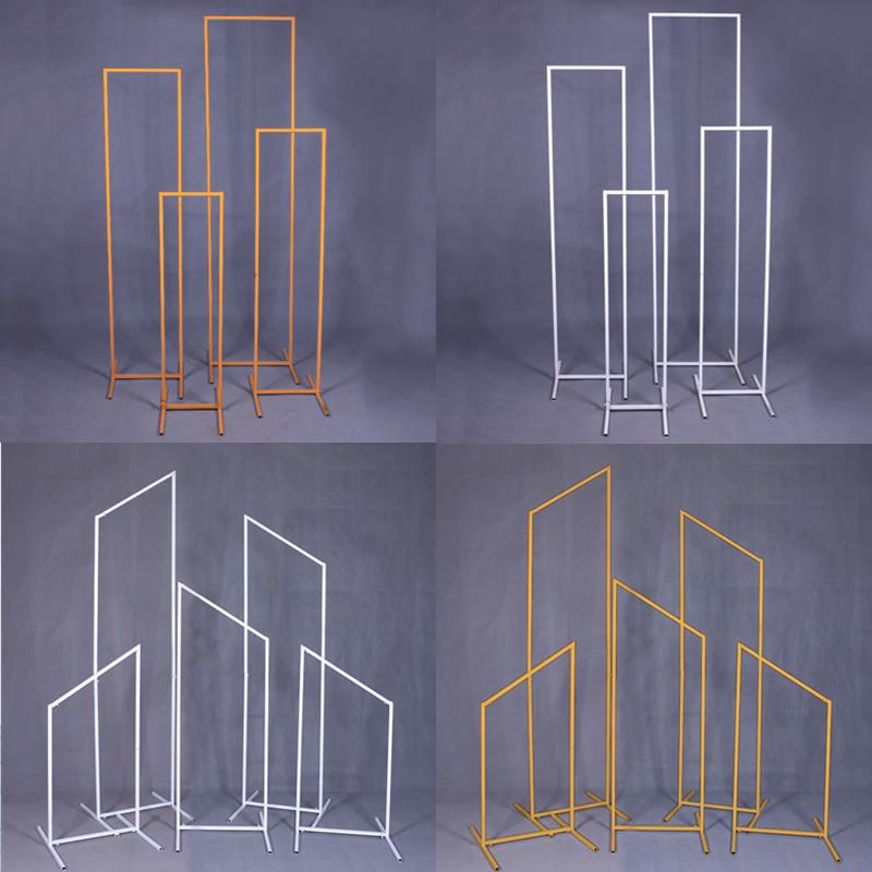 婚庆新款铁艺屏风长方框婚礼舞台装饰背景架几何方框装饰婚庆道具