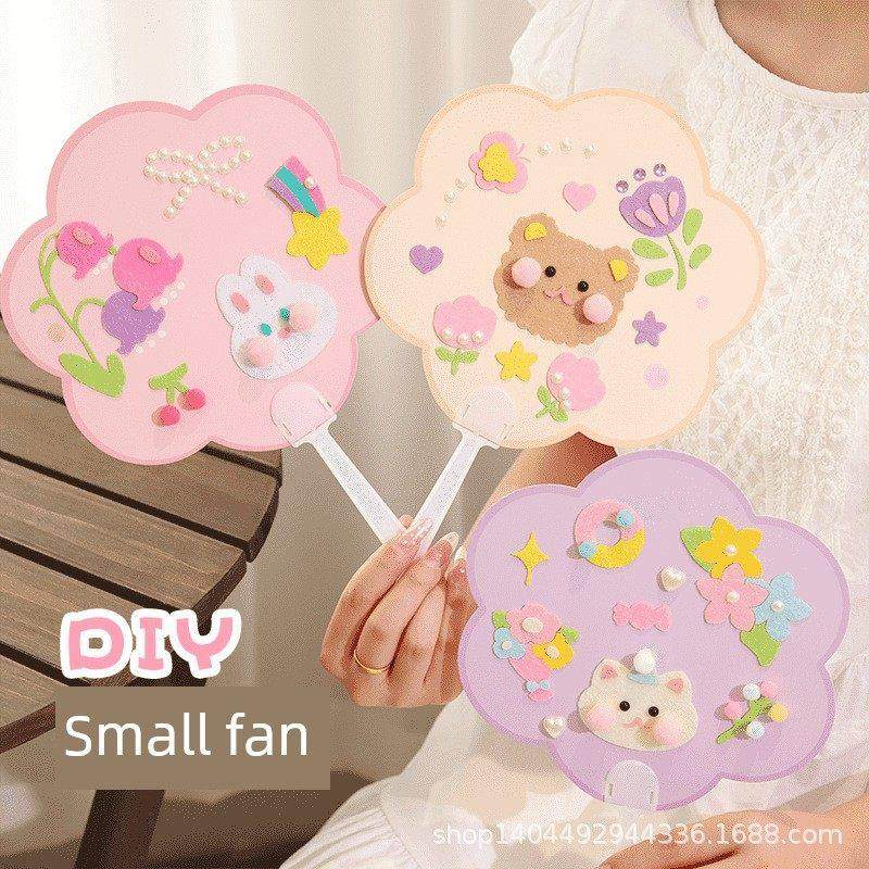 夏天扇子布艺制作手工diy材料包可爱儿童幼儿园手工宣纸团扇驱蚊,居家日用,扇子,淘宝优惠券,粉丝福利购,淘宝优惠卷
