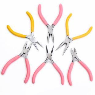 手工DIY工具打孔钳多功能小尖嘴钳子无齿斜嘴钳平钳剪线钳九字5寸