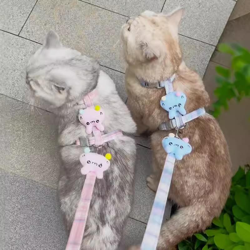 猫咪牵引绳防挣脱外出专用遛猫绳溜猫链子网红胸背带狗链子狗绳子