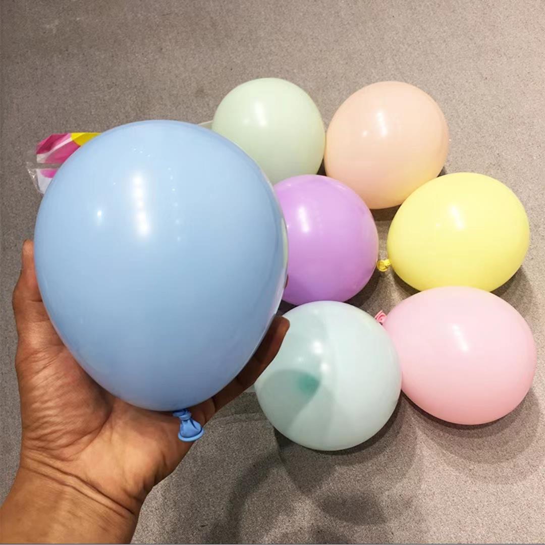 加厚的5英寸马卡龙气球100糖果彩色5英寸填充球卡球地面弹出球婚