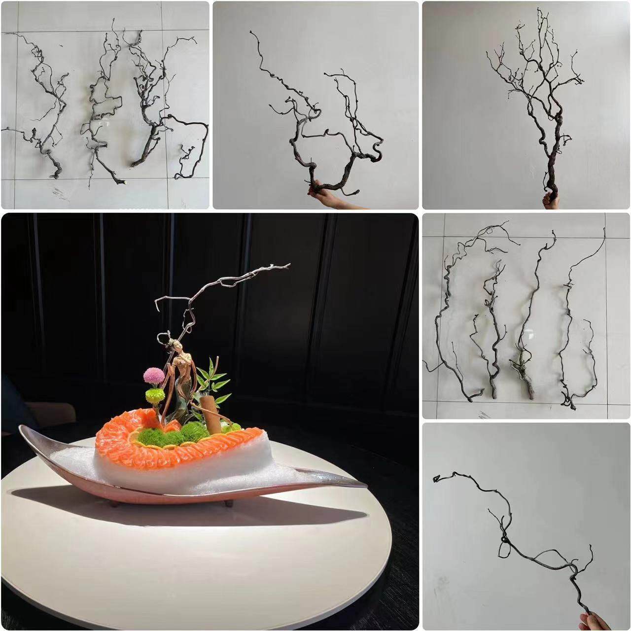 龙枣枝刺身装饰天然树枝异形创意树根意境枯藤装饰造型枯树山藤