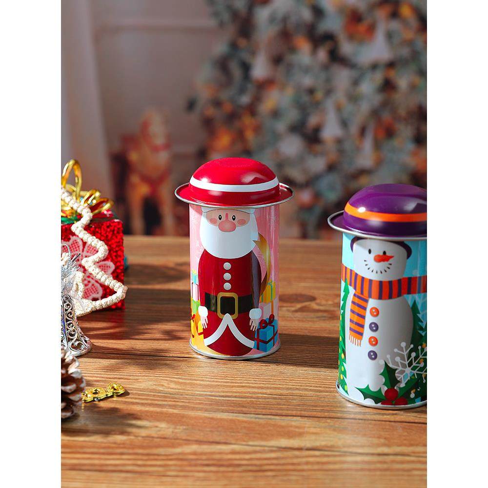 圣诞节礼物包装盒戴帽子小圆罐迷你储物饼干桶随身圣诞礼盒糖果盒,节庆用品/礼品,糖盒/糖盒配件,淘宝优惠券,粉丝福利购,淘宝优惠卷
