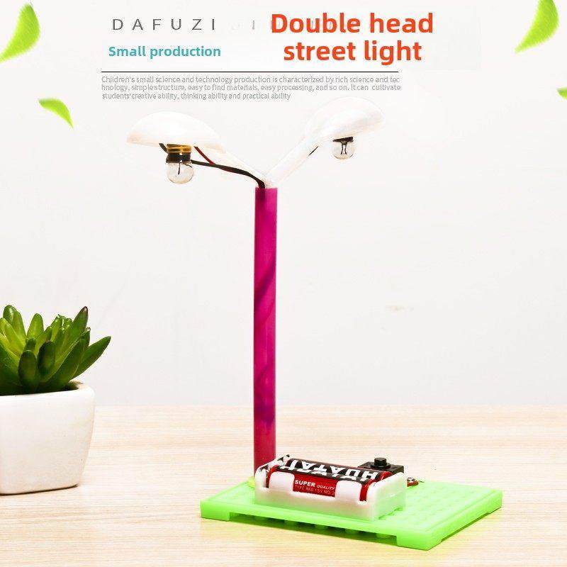 学生科学实验双头路灯儿童科技制作发明DIY材料Stem教具系列电路,玩具/童车/益智/积木/模型,电路/开关玩具,淘宝优惠券,粉丝福利购,淘宝优惠卷