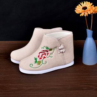 新中式女寿鞋高帮棉鞋绣花鞋莲花天梯老北京布鞋寿衣全套殡葬用品