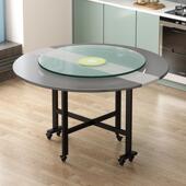 折叠桌餐桌12人家用饭桌酒店聚餐大圆桌可移动创意桌椅组合吃饭桌