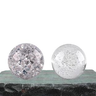 假山流水喷泉配件气泡冰裂球水晶玻璃珠树脂盘景摆件装 饰品转动球