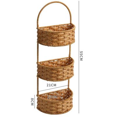 km@kens卫生间壁挂式置物架免打孔洗漱台墙上收纳架子厨房姜蒜收