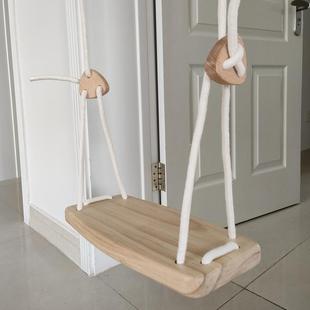 儿童家用挂床榉木秋千配件挂攀爬架木板单杠秋千松木秋千新疆包邮