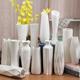 现代简约白色落地花瓶 30cm可装 饰花器 办公餐桌玄关装 水陶瓷花瓶
