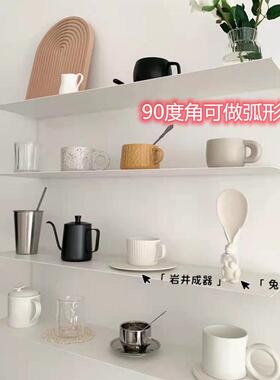 一字隔板墙上置物架墙壁铁厨房客厅杯架子层板餐厅艺白色墙面