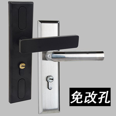 黑锁把不通换锁改锁用具门内色免家室节门型锈孔房可调用手室卧锁