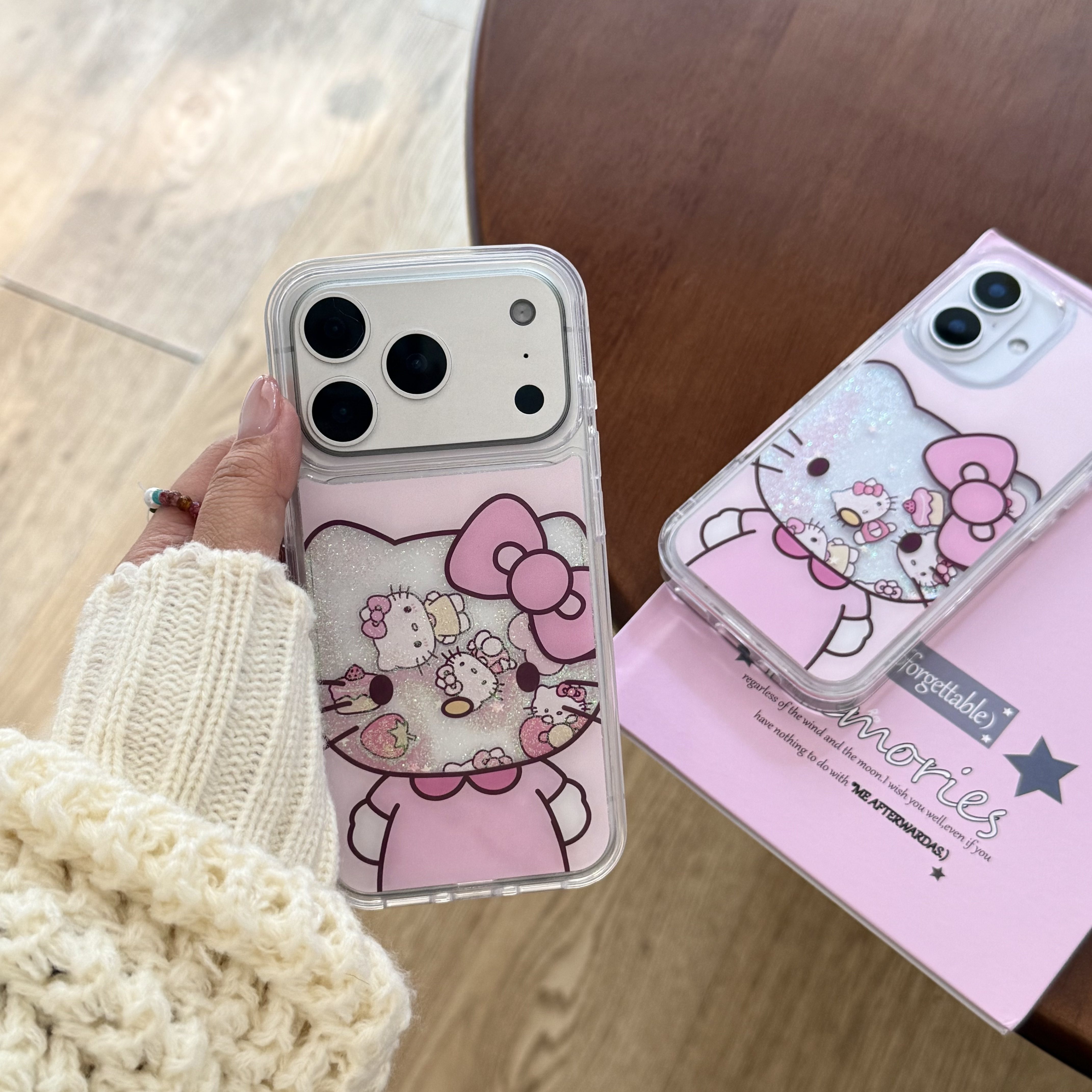 kt猫流沙片适用iPhone17promax手机壳16苹果15少女心14粉色13气囊防摔高级女2026新年马年冬春款小红书同款套