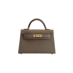 真皮大象灰凯莉包高级感百搭礼物手提包2026夏季女通勤斜挎包包包