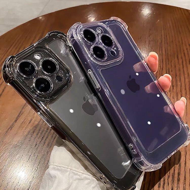 四角气囊防摔16promax加厚透明时尚iphone15pro新款14pm全包防滑13软套12简约x男女16苹果15手机