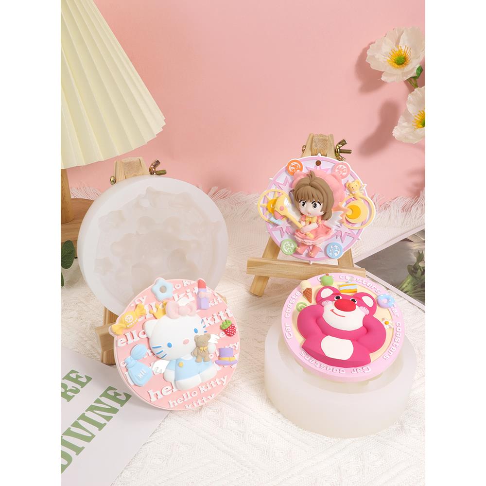 卡通黑罗马肉桂狗上市硅胶模具手工DIY香薰石膏娃娃装饰挂件研磨