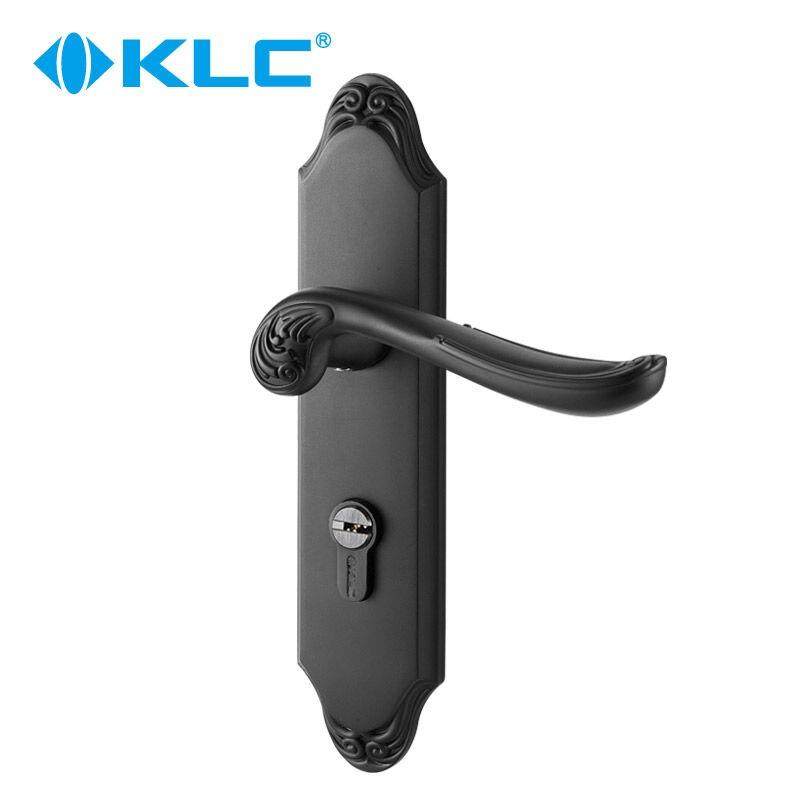 德国KLC 门锁三件套室内卧室房门锁欧式黑色简约实木门锁具把手