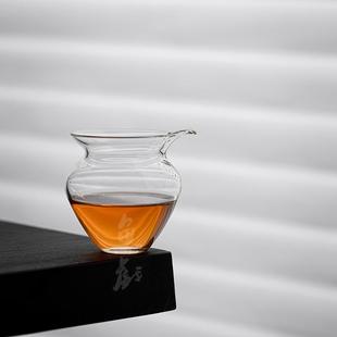 简约耐热玻璃公道杯加厚分茶器家用大号茶海泡茶杯子茶具 鱼戏日式