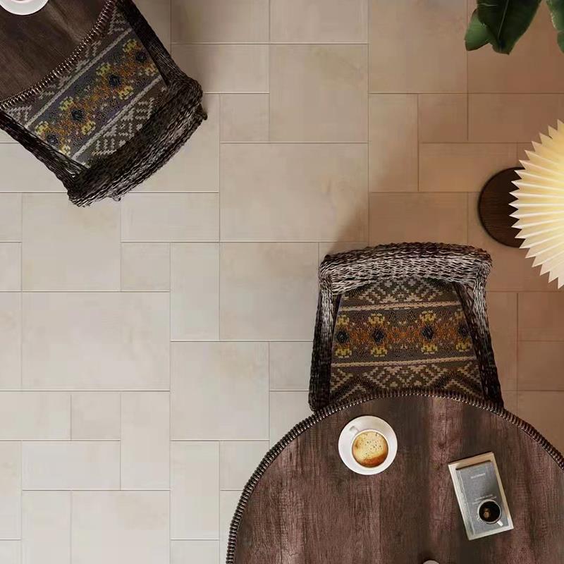 法式中古风莱姆石瓷砖 古堡民宿客餐厅仿古防滑地砖文化石400*600