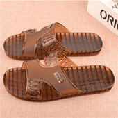 牛筋底防滑塑胶浴室冲凉防臭耐磨洗澡家居牛津鞋 男士 硬底生胶拖鞋