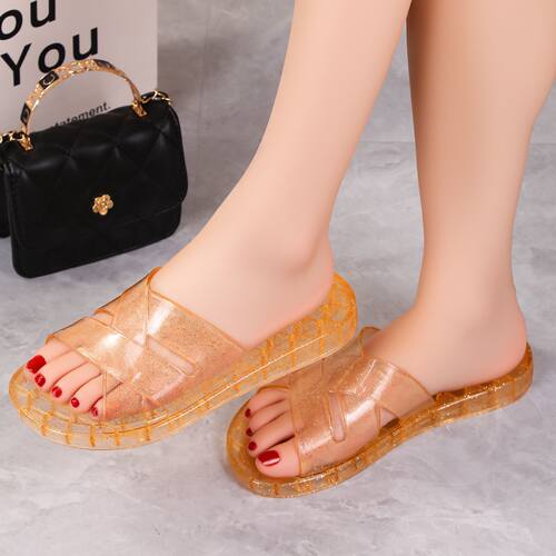 女士水晶牛筋拖鞋果冻新料鞋