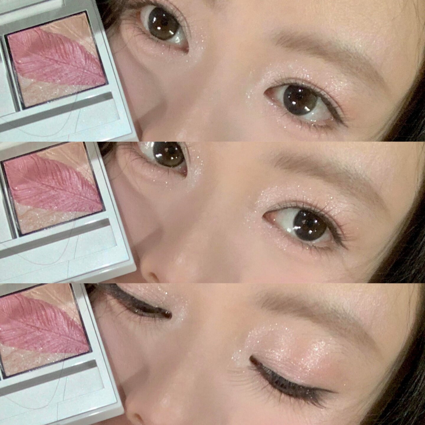 法囸大牌正品粉色系双色眼影盘珠光哑光质地日常妆容粉棕色眼影图片