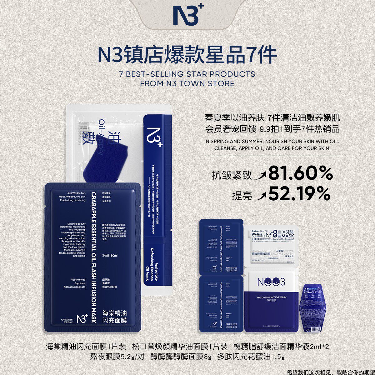 n3+【限购一单】N 3镇店超值试用星品面膜7件套组