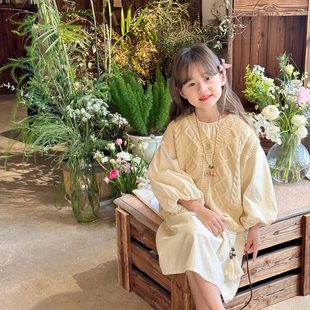 女童韩版 儿童气质温柔风麻花马甲背心宝宝毛衣 针织开衫 坎肩春秋装