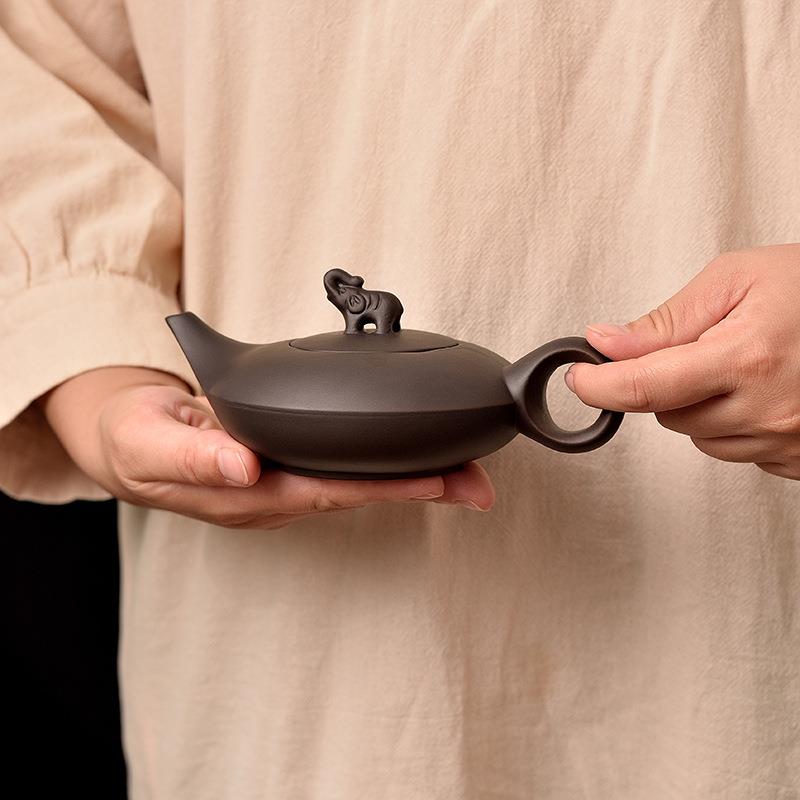 大号热销宜兴手工紫砂茶壶功夫茶具朱泥泡茶器过滤壶大象壶200ml