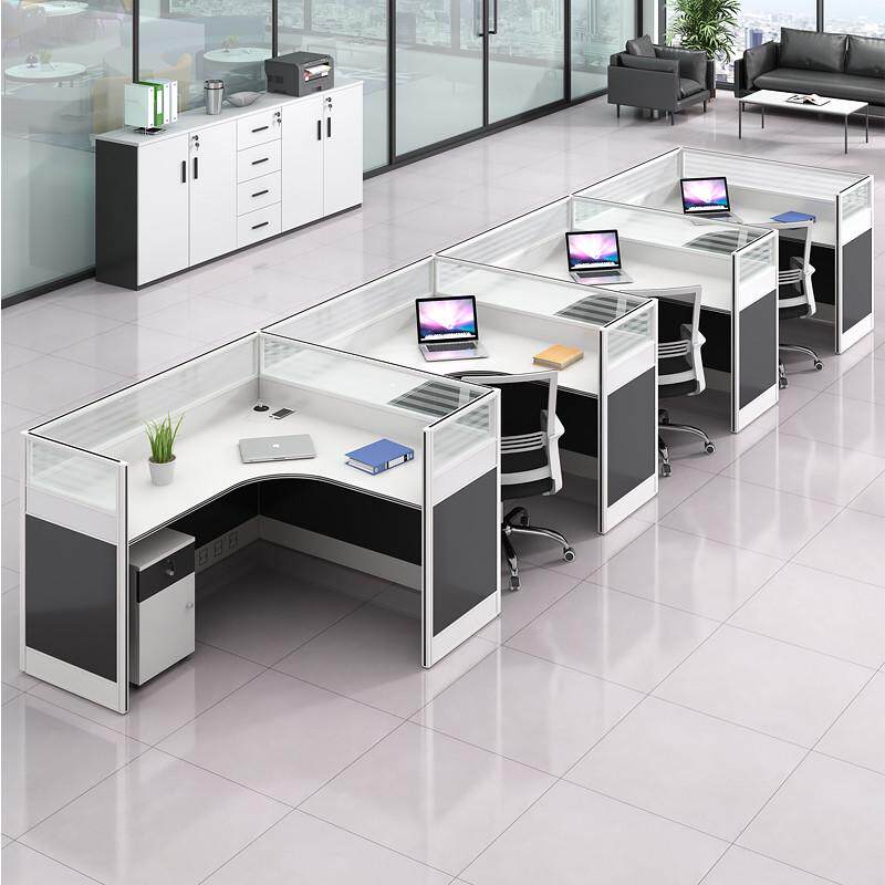 办公桌职员桌现代办公室家具员工工位卡座2/4/6人位办公桌椅组合