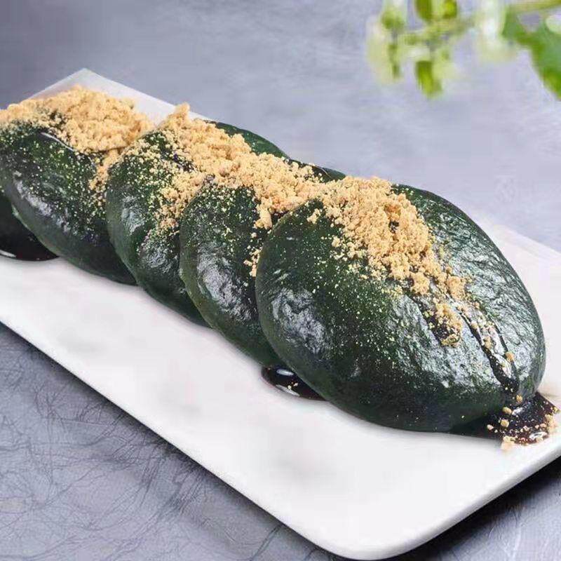 宁波艾草麻糍 艾叶蒿子粑粑夹心黑芝麻红豆糯米手工包馅糍粑青团