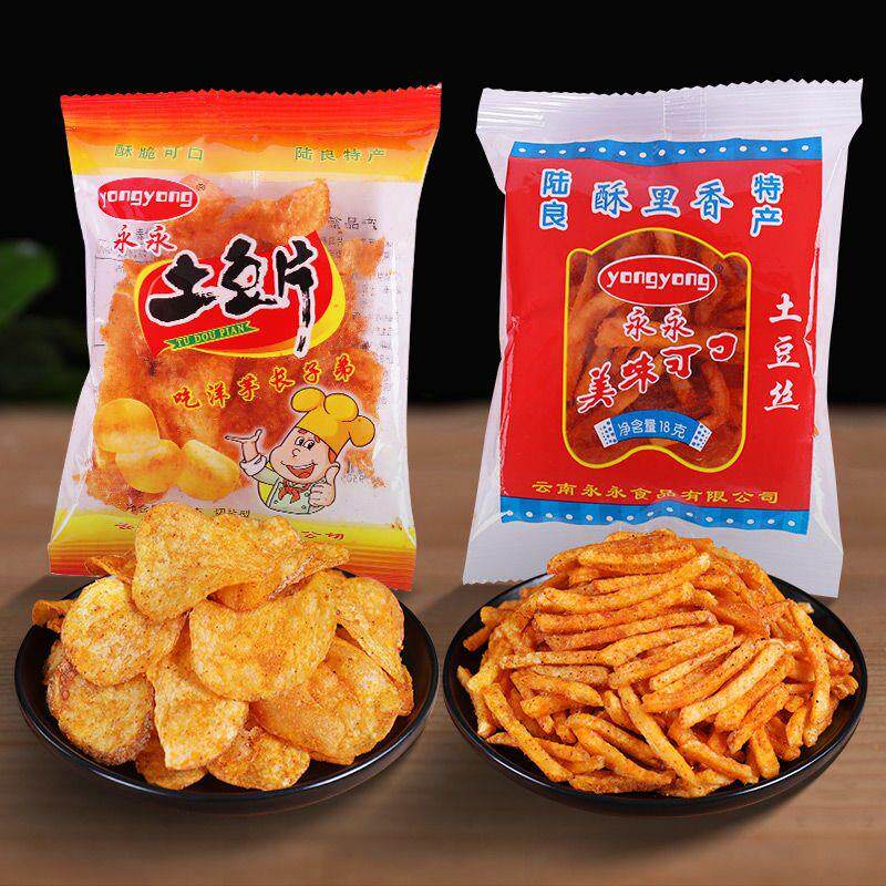 50包云南陆良麻辣土豆片丝贵州香脆辣洋芋丝片薯条薯条片网红零食