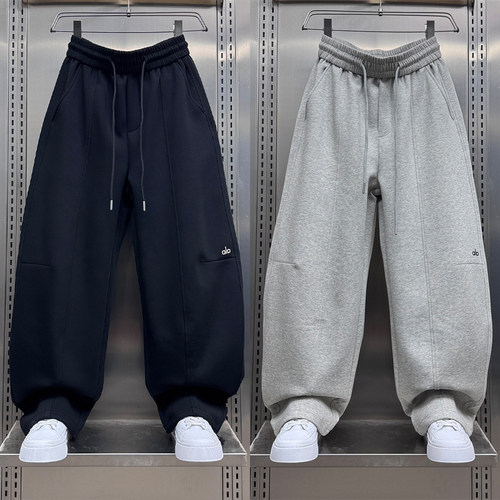 秋冬加绒美式松弛感垂感直筒卫裤