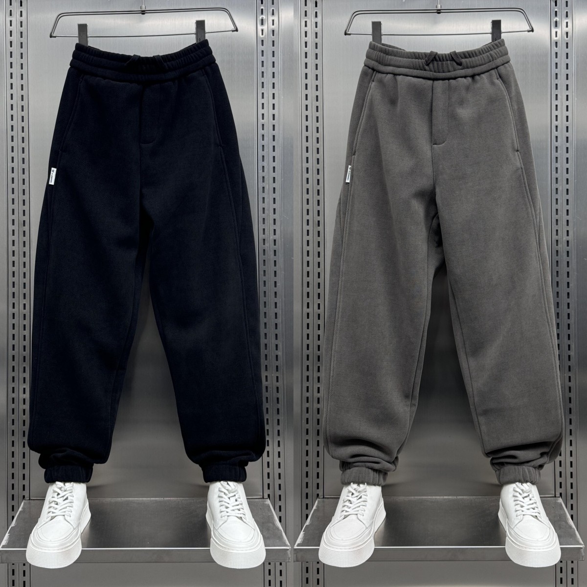 加绒加厚纯色灯芯绒休闲裤男士潮