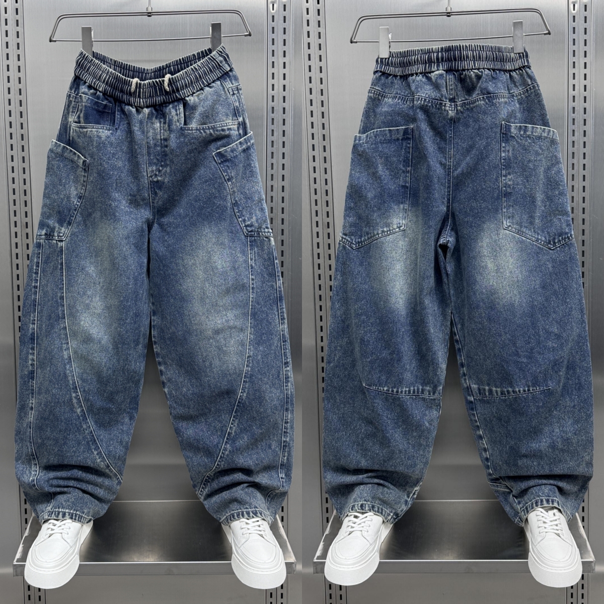 潮牌2025美式休闲弯刀牛仔裤男春