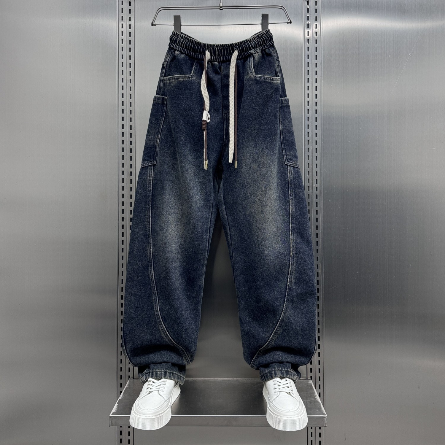 加绒牛仔裤男士2025秋冬款潮牌