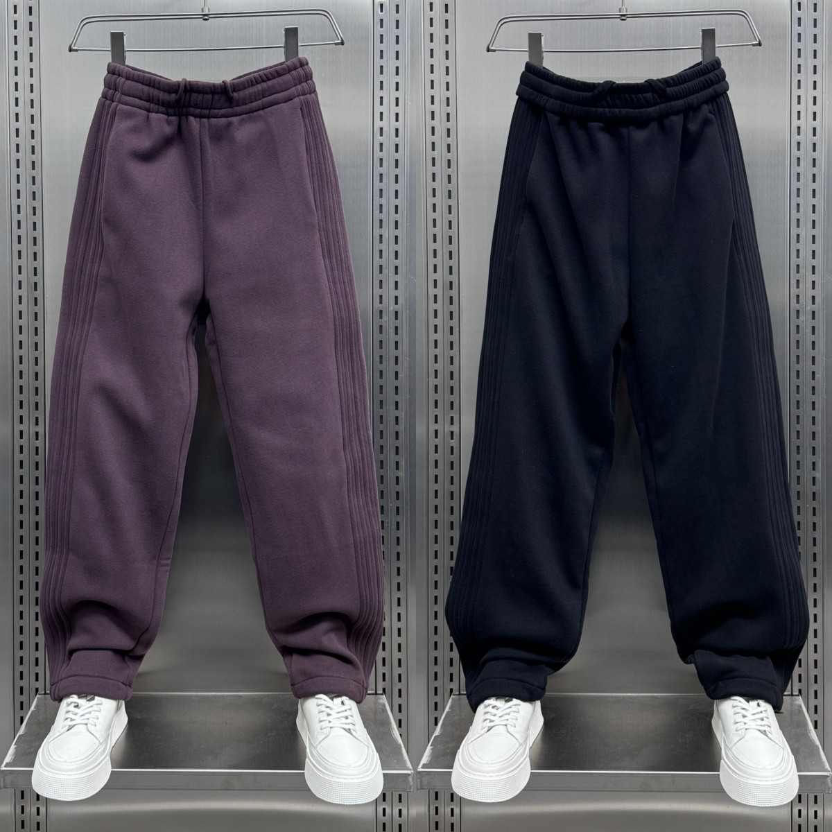 秋冬加绒条纹直筒休闲裤男士百搭简约保暖卫裤纯色抽绳拖地哈伦裤,男装,休闲裤,淘宝优惠券,粉丝福利购,淘宝优惠卷