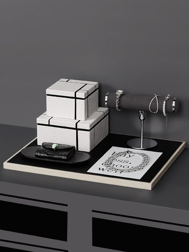 简约样板间衣帽间梳妆台样板房化妆台饰品盒托盘首饰盒手表项链