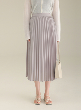 AIRIQI奥莱女装百褶半裙都市简约百搭显瘦宽松半身裙AH32BQ252