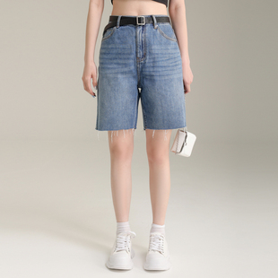 AIRIQI奥莱女装牛仔短款时尚百搭宽松舒适显瘦五分裤AX32NZ236
