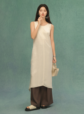 AIRIQI奥莱女装天丝背心裙都市法式极简显瘦连衣裙AZ42LQ737